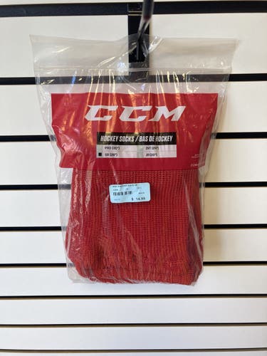 Red Senior 28" New CCM Hockey Socks