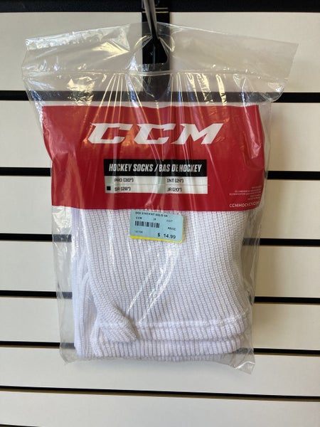 White Senior 28" New CCM Hockey Socks