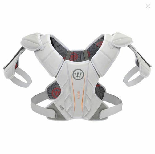 Warrior Burn Hitman Lacrosse Shoulder Pads Mens Large White Chest Protector Lax