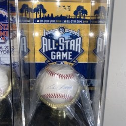 Andy Pettitte signed baseball with case