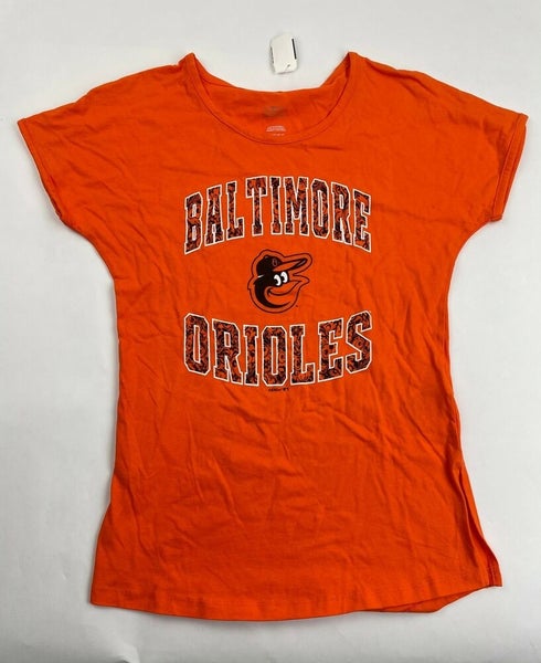 Women's Tiny Turnip White Baltimore Orioles Kate The Catcher T-Shirt Size: Small