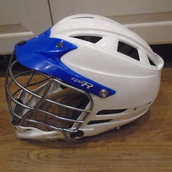 White with Royal Blue Accents Used Adult Cascade CPX-R Helmet