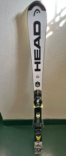 Used Unisex 2017 HEAD Racing World Cup Rebels i.SL RD Skis 158 cm With Bindings Max Din 12