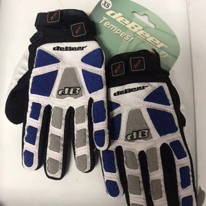 Blue white lacrosse gloves