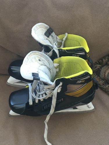 Senior Used Bauer Supreme 3s Hockey Goalie Skates Regular Width Size 9