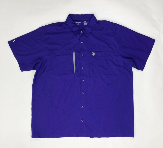 Antigua Men's Antigua Purple Minnesota Vikings Kickoff Button-Up Shirt