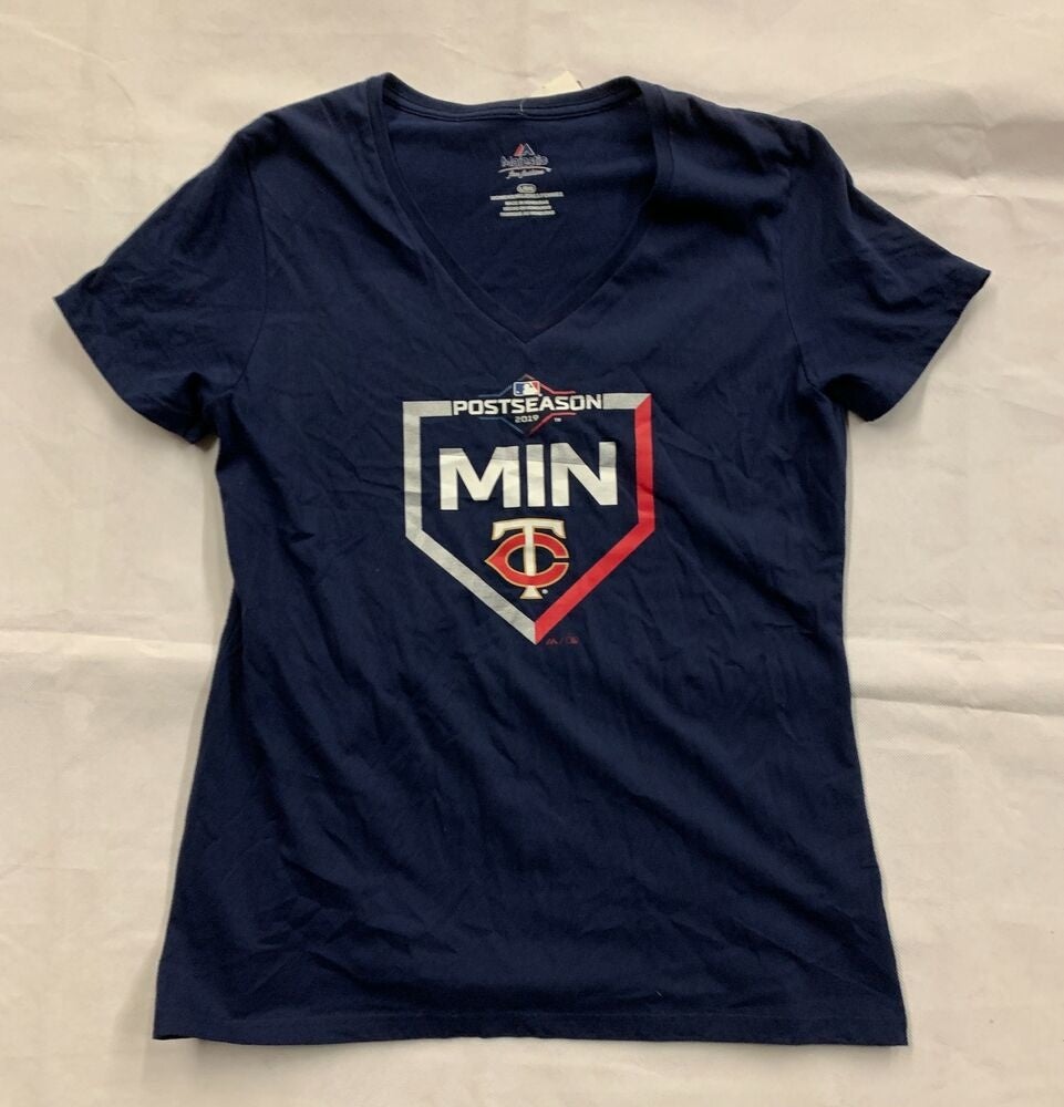 majestic Minnesota Twins Navy Lead Hitter Synthetic V Neck Baseball Jersey