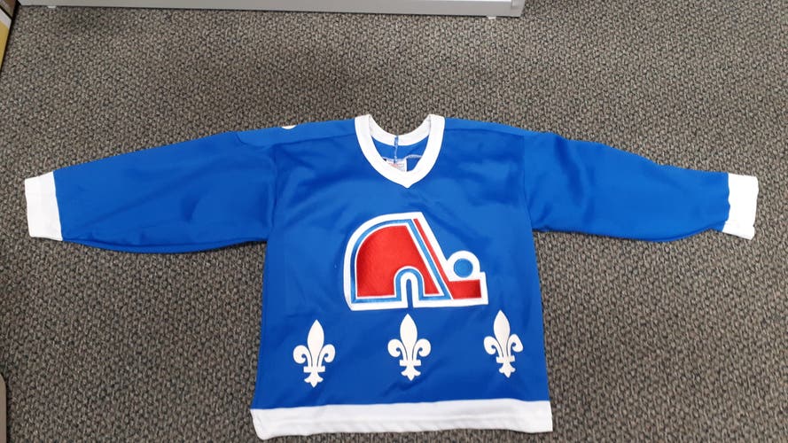 VERY RARE VINTAGE Quebec Nordiques Away Youth Used Small / Medium CCM Jersey