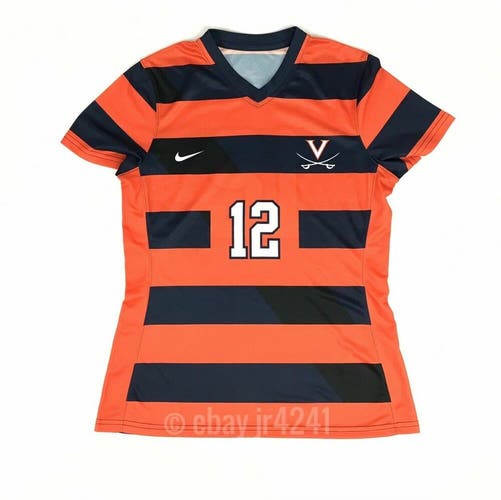 Nike Virginia Cavaliers Soccer DQT Game Jersey #12 Women's M Orange Navy 456246