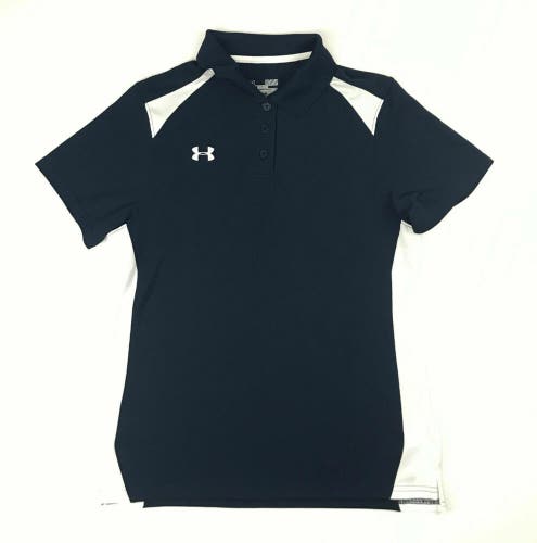 Under Armour Colorblock Loose Fit Tennis Polo Women's XS Black 1243998 Golf