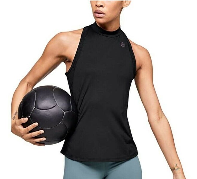 Under Armour Women's Rush HeatGear Mesh Tank Top Sleeveless XS Black 135158