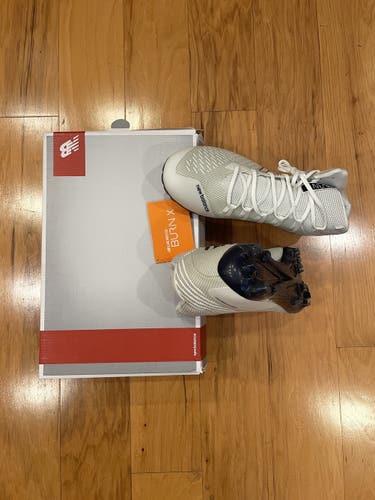 White Men's New Balance Burn X Cleats Mid