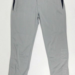 New Rawlings Baseball Pant Semi-Relaxed Fit Women's Large Grey Navy Blue BPVP2