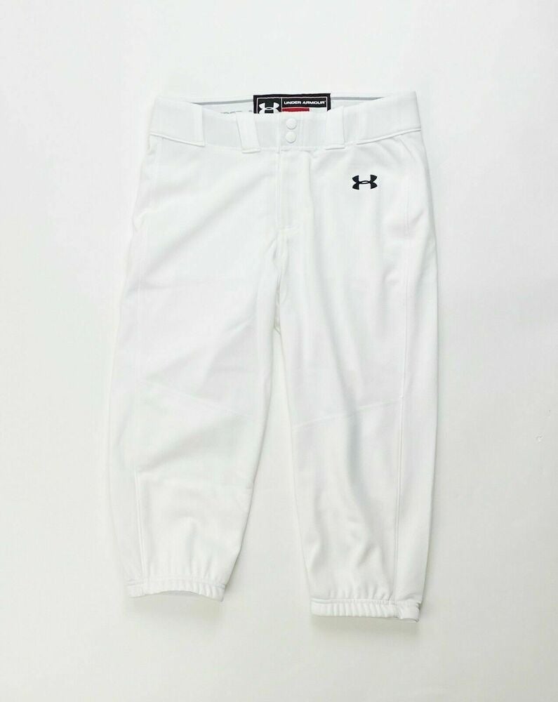 Under Armour Womens Pants Small Black White Softball Cropped Baseball  Sports A2