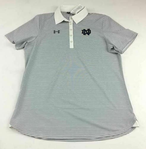 Under Armour Notre Dame Irish Clubhouse Coaching Polo Women's Small Grey 1270480