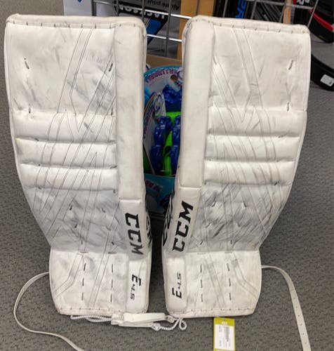 CCM 4.5 extreme flex Used White Senior Goalie Leg Pads 32+1