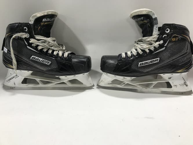 Senior Used Bauer Supreme S27 Hockey Goalie Skates Regular Width Size 8.5