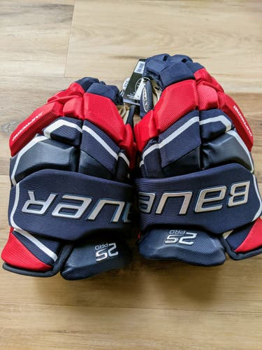 Blue Red New SR Bauer Supreme 2S Pro Gloves 14"