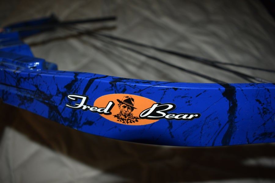 Fred Bear Compound Bow, Blue Camo