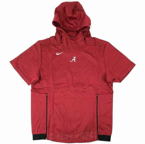 Nike Alabama Crimson Tide Therma Short Sleeve Hoodie Red Men's Large 908349