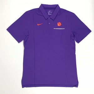 Nike Clemson Tigers Sideline SS Elite Pocket Football Polo Men's M Purple AO5438