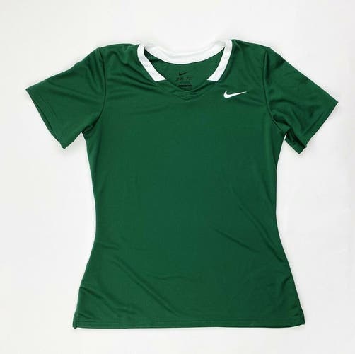 Nike Face-Off Stock Short Sleeve V-Neck Lacrosse Jersey Women's L Green 707104