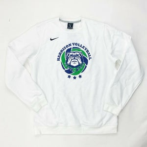 Nike Harrison Volleyball Club Fleece Crew Neck Sweatshirt Men's M White 835589