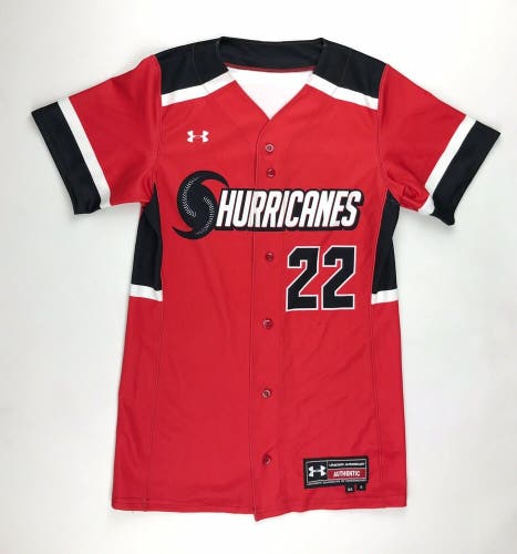 Under Armour Hurricanes Full Button Softball Jersey Women's S Red UJSJKNW #22