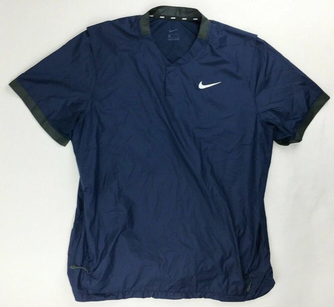 Nike Short Sleeve Baseball Practice Jacket Men's Large Navy Blue BQ3237-419