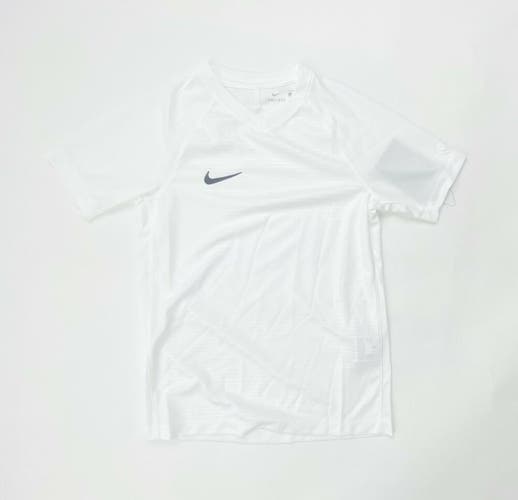 Nike Youth Soccer Jersey Short Sleeve Shirt Unisex Small White Dri-Fit 894114
