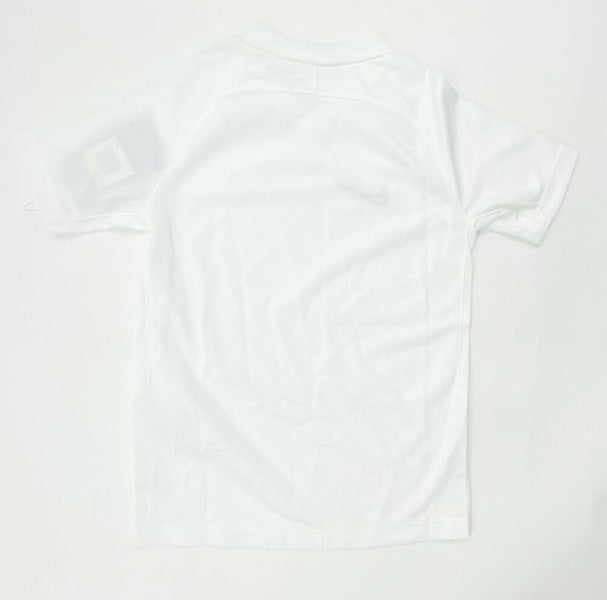 Nike Youth Soccer Jersey Short Sleeve Shirt Unisex Small White Dri-Fit 894114