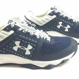 Under Armour Yard Low Training Baseball Shoe Men's Size 9 Navy White 3021935