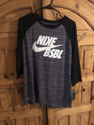 NIKE BSBL 3/4 Sleeve Shirt (XL)