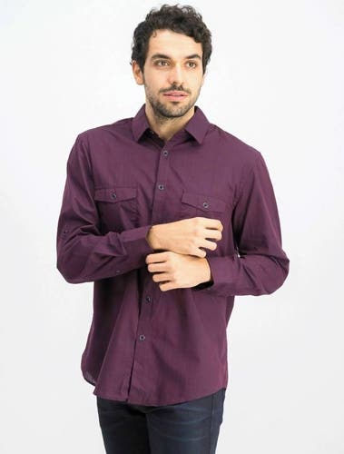 Alfani Mens Long-Sleeve Warren Shirt Port 2XL XL