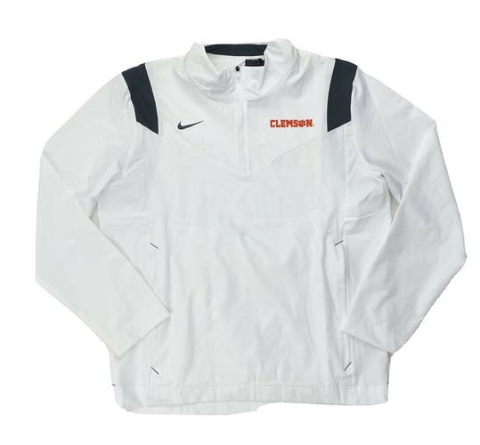 Nike Clemson Tigers Lightweight LS Football Coaches Jacket Men's L White CW3428
