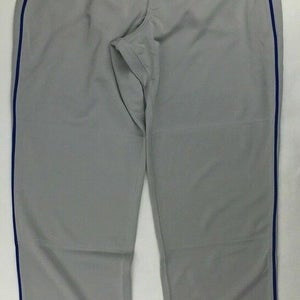 New Balance Performance Baseball Pant Rear Pockets Men's M Gray With Blue Piping