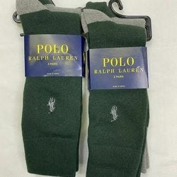 Polo Ralph Lauren 2-Pairs Men's Socks Size 10-13 Shoe Size 6-12.5 Green 8113PK2