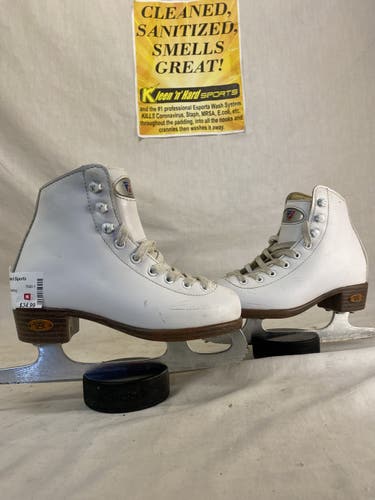 Used Riedell White Size 12 J Figure Skating Figure Skates