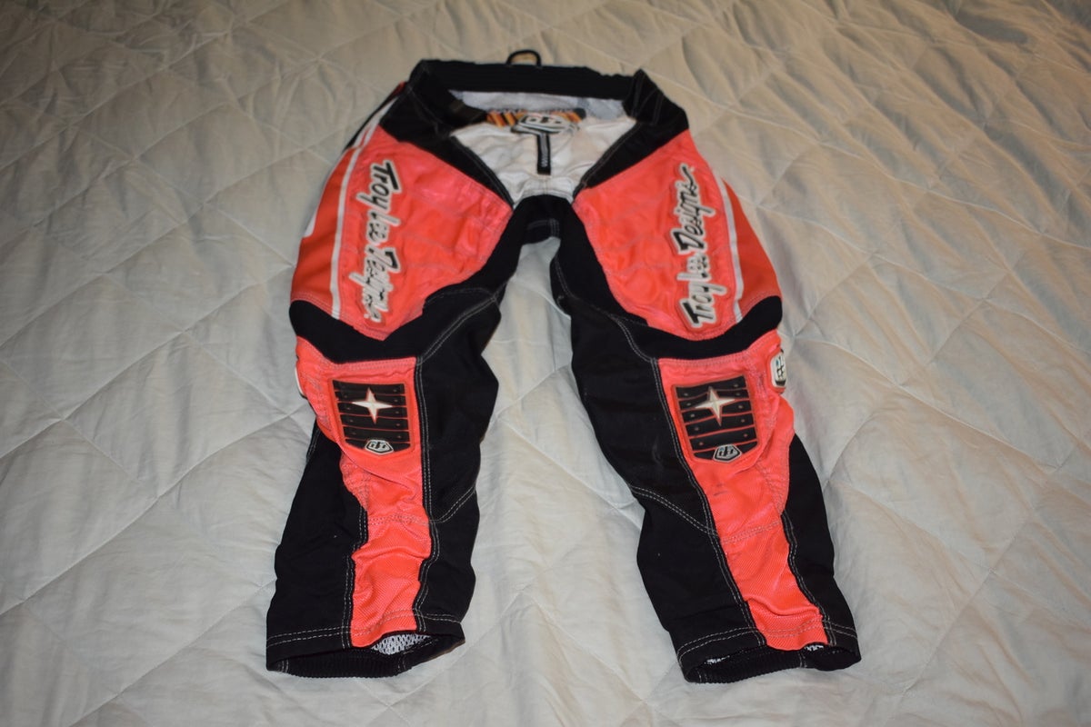 Troy Lee Designs Grand Prix Motocross Pants, Black/White/Red, Size 24