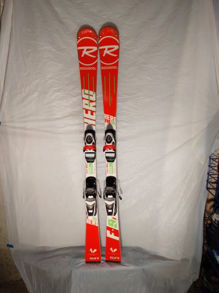 Rossignol Hero FIS SL Pro F9 Youth Race Skis – 135cm/9m – Rossi Jr 70 bindings and plate