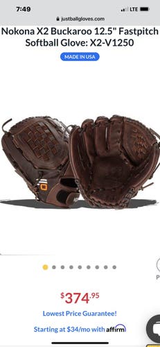 Nokona X2 Buckaroo Series HS/College Infield/Outfield 12.5" Softball Glove