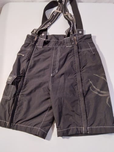 Spyder Youth 16 Side Zip Race Shorts with Detachable Suspenders – Black