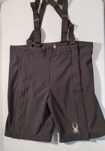 Spyder Men’s XXL Side Zip Race Shorts with Detachable Suspenders – Black
