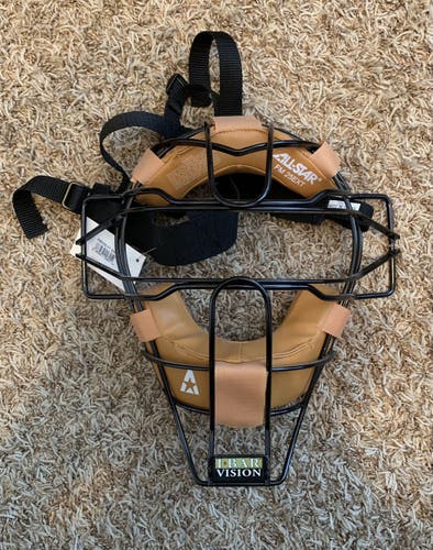 NEW All-Star Catcher/Umpire Face Mask - Black/Tan