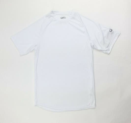 Rawlings Crew Neck Tee Short Sleeve Shirt Men's Small RTT White
