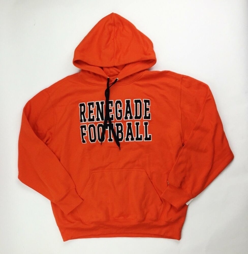 MV Sports Renegades Football Classic Fleece Hoodie Orange Men's XL Pullover