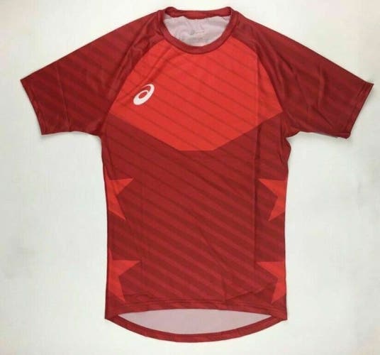 Asics Sub Comp 1/2 Sleeve Training Fitted Shirt Men's Large Red A081A020