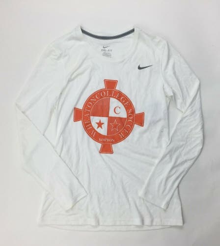 Nike Wheaton College Legend Training Soccer Shirt Women's M White Orange 453182