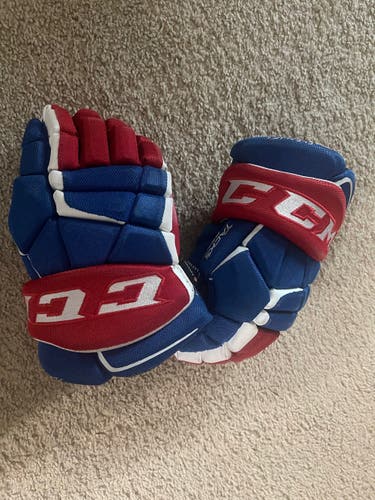 Used Junior CCM Tacks 9080 Gloves 11" Royal/Red/White