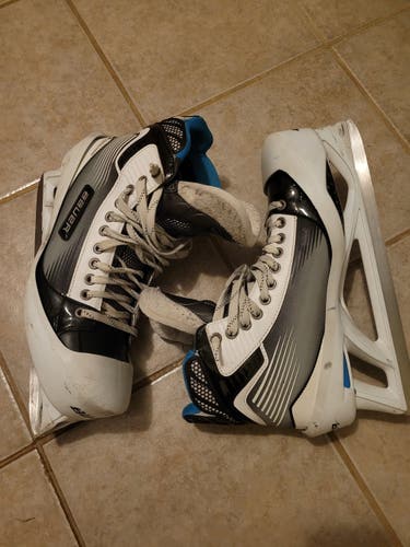 Senior Used Bauer Reactor 6000 Hockey Goalie Skates Extra Wide Width Size 12